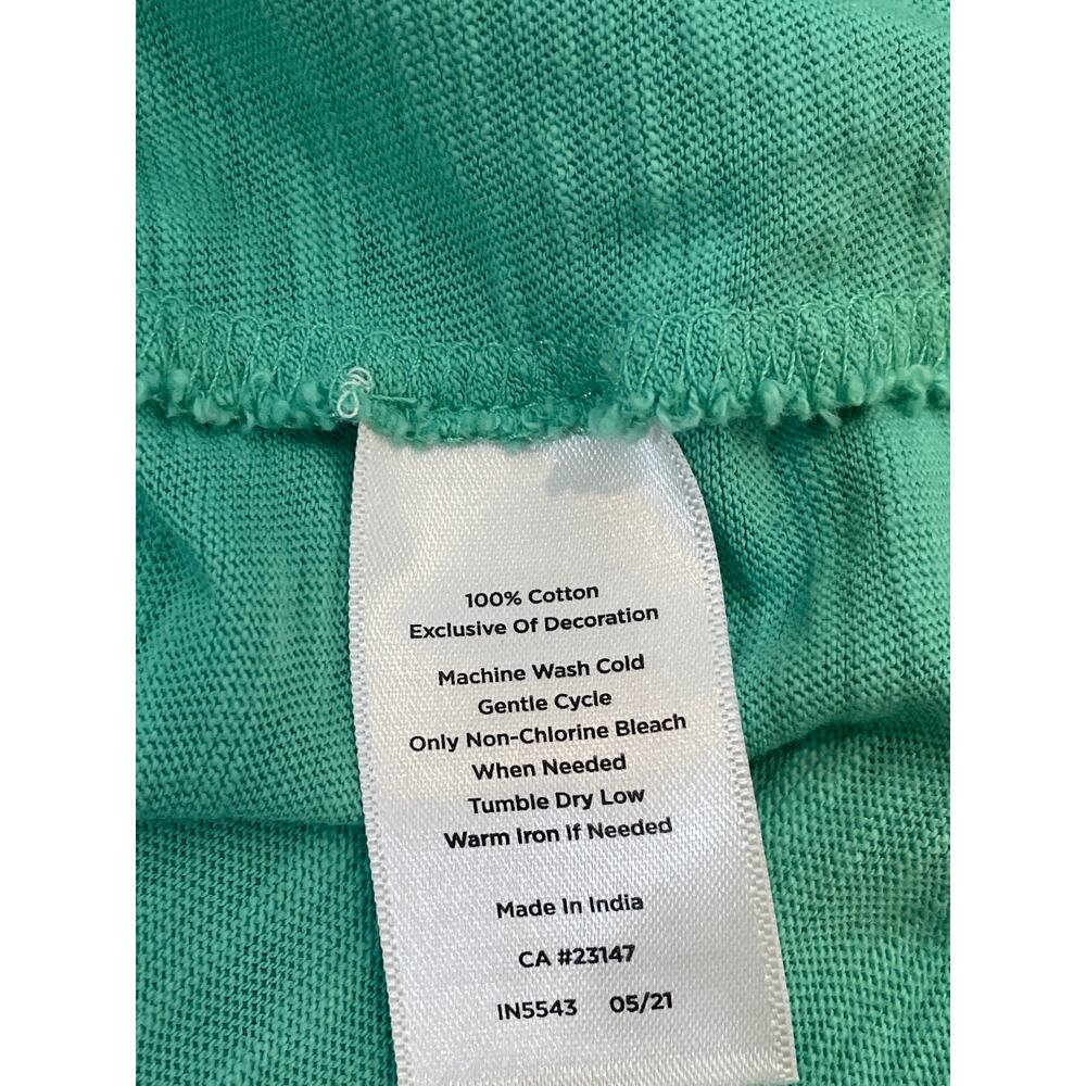 Talbots Size M Light Soft Green 100% Cotton Embroidered Boho Dress - Picture 6 of 6